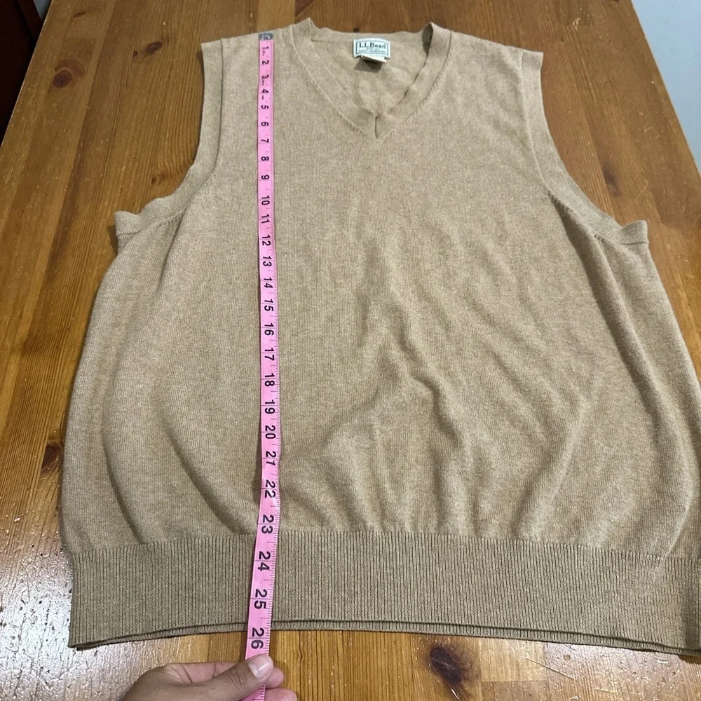 L.L. Bean Tan V-Neck Sweater Vest
